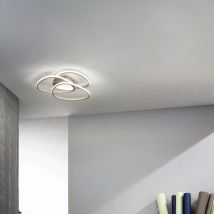 Plafoniera Led rose dimmerabile in metallo verniciato Oro D54 cm