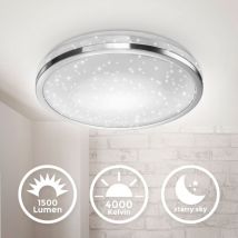 Plafoniera led Variant con decoro a stella, cromo, led