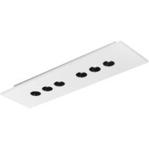 Plafoniera led xico in gesso bianco verniciabile 12x3W con cct 70x20 cm. - Bianco