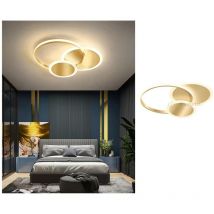 Plafoniera luce led cerchio cerchi 38w lampadario da soffitto oro tonda design moderno per camera cucina Naturale