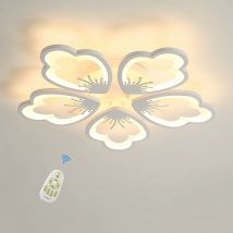 Plafoniera moderna a led dimmerabile, plafoniera con telecomando 75W, 3000K-6500K Lampada da soffitto moderna a fiore creativo in acrilico bianco per