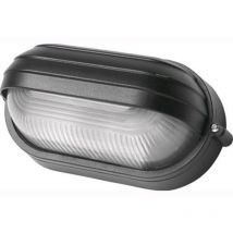 Plafoniera ovale alluminio nero palpebra IP54 cm 21.5X11.5 illuminazione (21383)