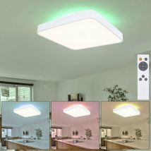 Plafoniera Plafoniera Lampada led soggiorno Faretto a soffitto, circuito cct cambia colore retroilluminazione, bianco opale, dimmerabile, 48 w