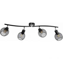 Plafoniera sala da pranzo faretto sfera gabbia nera lampada light rail Nino luci 81020408