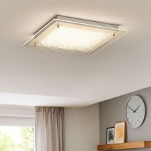 Plafoniera Soggiorno Plafoniera, Vetro A Goccia, Bordo Trasparente, 15w 1200 Lumen Bianco Caldo L Xx H 25 X 25 X 5 Cm Action 976701060300