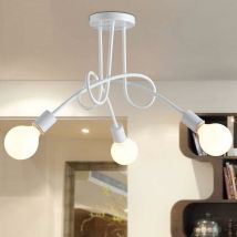 Plafoniere, 3 Luci Spider Lampadario a Soffitto in Industriale Stile, Illuminazione Creativo Supporto E27 per Cucina Isaland Camera da Letto (Bianco)