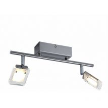 Plafoniera led zona giorno faretto argento 2 ali orientabili IP20 Wofi 7614.02.01.0000