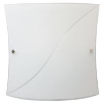 Energy - Plafonnier 1xe27 Cadre Blanc Verre Plaque Blanche
