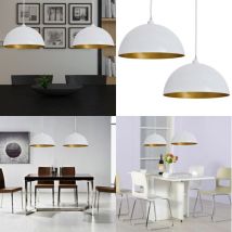 Plafonnier 2 pcs Hauteur réglable Semi-sphérique Blanc - Luminaire Intérieur - Plafonnier - Luminaire Suspendu - Éclairage Intérieur - Lampadaire