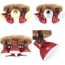 Vidaxl - Plafonnier 25 w rouge délavé 50x50x25 cm E27 - Lampe Industrielle - Plafonnier Design - Luminaire Vintage - Éclairage Rustique - Lampadaire