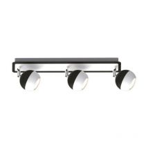 Struhm - Plafonnier 3 Spots Orientables Noir et Blanc Carré en Saillie po