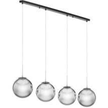Uniprodo - Plafonnier - 4 Ampoules - Verre Fumé Lampe De Plafond Éclairage De Plafond