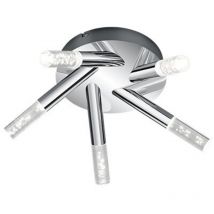 Plafonnier Salle De Bain Chromé 5 Cylindres Led Bolsa IP44 Trio Lighting