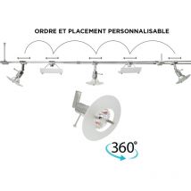 Xelux - Plafonnier 5 Spots orientables et déformable 35 w 3 syros et 2 sail