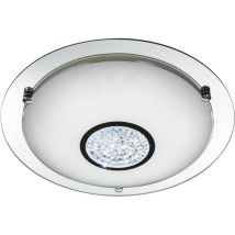 Searchlight - Bathroom - Plafonnier affleurant de salle de bains à led intégré Chrome, miroir IP44