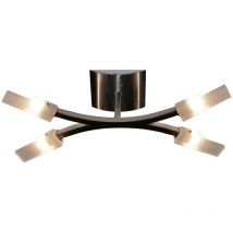 Diyas - Inspired Mantra Arco Plafonnier à 4 ampoules G9, nickel satiné