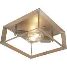 Searchlight - Plafonnier de style industriel lampe de chambre à coucher argent doré brossé 2412-2SI