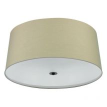 Inspired Mantra - Argi - Flush 3 Light E27 Round avec abat-jour taupe Oxyde brun
