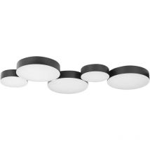 Beliani - Plafonnier Moderne avec 5 Lumières led en Métal Noir Ronds Décoratifs Attachés Luga