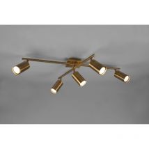 Iperbriko - Plafonnier avec 5 Spots Orientables en Laiton Vieilli