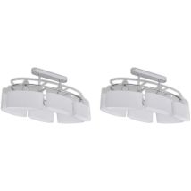 Vidaxl - Plafonnier avec abat-jours en verre ellipsoïde 2 pcs E14