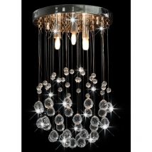 Les Tendances - inlife Plafonnier avec perles de cristal Argenté Sphère 3 ampoules G9