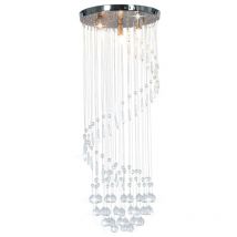 Hommoo - Furniture Limited - Plafonnier avec perles de cristal Argenté