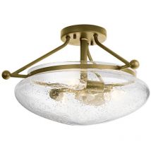 Elstead - Deckenleuchte Deckenlampe Esszimmerlampe Messing Stahl Glas D 26,6 Cm 1-flammig