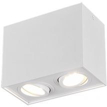 Biscuit Cubo Plafonnier Blanc 2 Spots Orientables GU10 Trio Lighting
