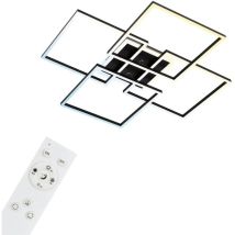Plafonnier Brilo ner leuchten frame s, 50 w, 5500 lm, IP20, noir, métal-plastique, intensité lumineuse variable, cct, 72,4 x 72,4 x 8,4 cm