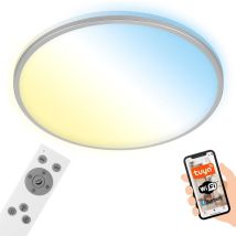 Brilo - Plafonnier ner leuchten ivy s, 24 w, 2500 lm, IP20, chrome mat, plastique-métal, intensité lumineuse variable, cct, ø 33,3 cm