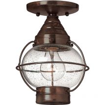 Elstead - Cape Cod - Lanterne de plafond affleurante extérieure à 1 ampoule Sienna Bronze, E27