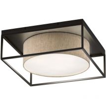 Fischer&honsel - Plafonnier lampe de salon plafonnier 4 lampes métal noir blanc 50x50 cm