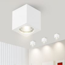 Plafonnier carré Spot en saillie blanc GBLY spot en saillie GU10 : spots plafonnier en saillie en plâtre petit plafonnier moderne max 40W pour salon