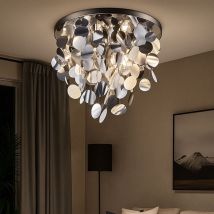 RL - Plafonnier design salon chambre éclairage lampe suspendue argent chrome Reality R60895031