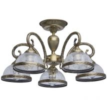 Mw-light - Classic Amanda antique brass color metal glass 860W E27 481011805