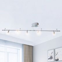 Xelux - Plafonnier deformable 5 spots orientables inclinables compatible led 35w acier brosse