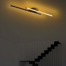 Cotecosy - Lustre led Noir avec Cadre en Métal, 86 cm Largeur, 5 cm Hauteur, Pour Bureau Moderne ou Salon