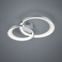 Trio Lighting - Plafonnier led salon salle à manger lampe spot anneaux argent switch dimmer