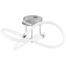 Plafonnier dimmable avec télécommande Plafonnier led Chrome lampe de salle à manger, 37W 3000lm 2900-3000K, LxPxH 57,5x57,5x30 cm Wofi 9883.01.01.9000