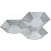 Plafonnier dimmable via interrupteur mural Plafonnier led salon, aluminium brossé, 15W 1200lm blanc chaud, LxH 40x8,5 cm Wofi 9165.03.63.9000