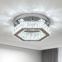 Plafonnier en Cristal Moderne E27 led Plafonnier Dimmable 3000K/4500K/6500K Mini Lustre en Cristal pour Cuisine Salle à Manger Chambre Couloir Entrée