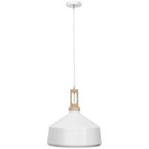 Privatefloor - Lámpara de Techo - Lámpara Colgante - Madera y Metal - Wind Blanc