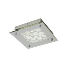 Inspired Lighting - Inspired Mantra Fusion - Coral - Flush 25cm Square 15.5W led 4000K Chrome, Crystal Sand, 620lm,