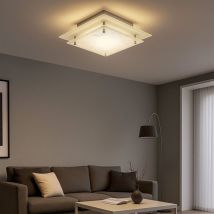 Plafonnier lampe de cuisine plafonnier en verre satiné luminaire de couloir, avec décoration, 1x G9, Lxl 22 x 22 cm