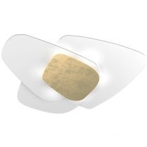 Top-light - Plafonnier en verre top light strategy 1196 plg e27 applique de plafond led, finition métal feuille d'or