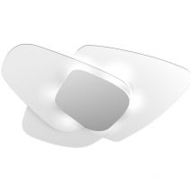 Top-light - Plafonnier en verre top light strategy 1196 plg e27 applique de plafond led, finition métal gris