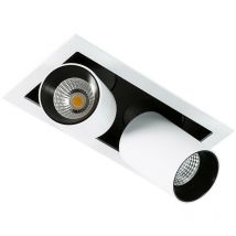 Italux - Mercanta Double 4000K - Plafonnier encastré led technique moderne blanc, noir, blanc froid 4000K 1640lm