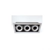 Plafonnier encastré 3 spots orientables alu 307x125x108mm lampes GU10 230V (non incl) interieur IP20 orbital mini Arkoslight