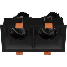 Plafonnier Encastré Tilt Vip2 2x Square Round 1-10v,push Led Cob 2x15.60w 2145lm(3388lm) Cri90 4000k 38o Noir Noir